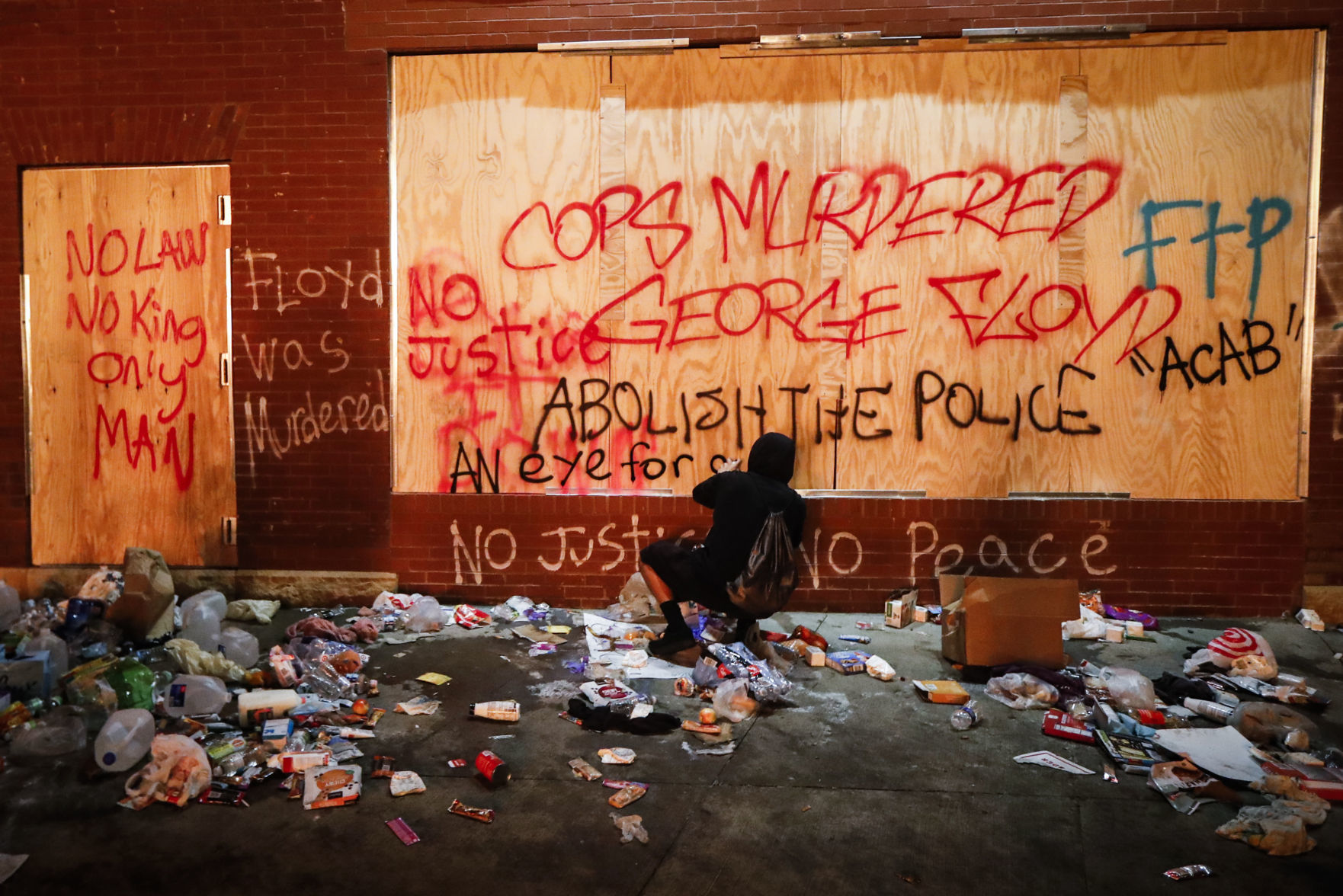 George Floyd protesters set Minneapolis police station afire